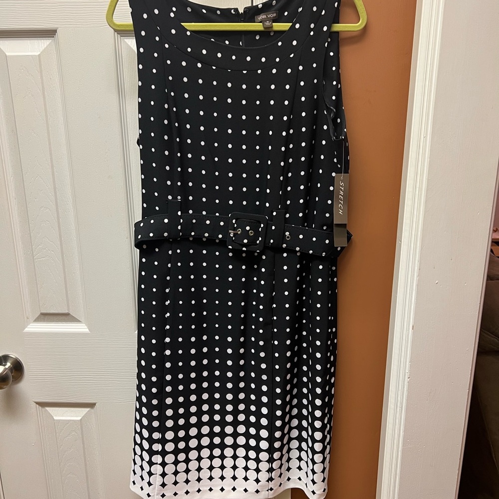 Voir Voir Black and White Polka Dot Midi Dress